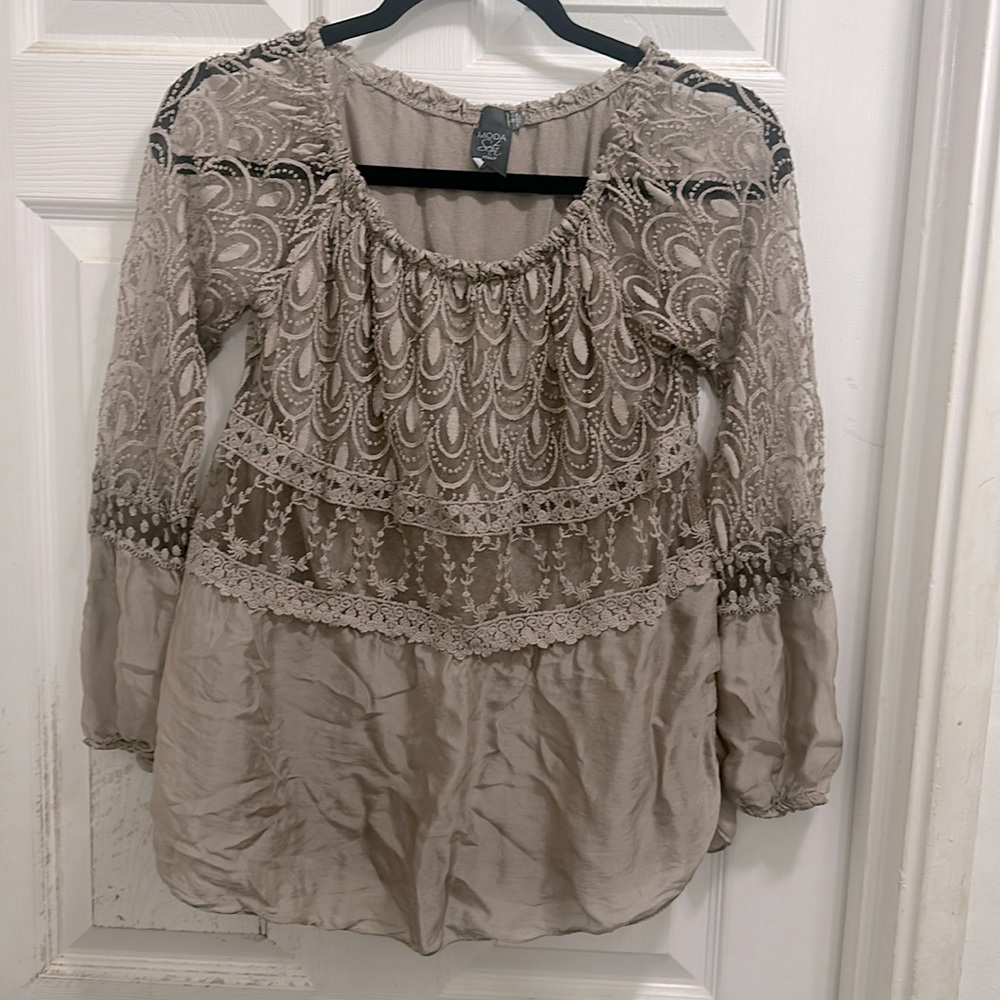 Moda Seta Italy Silk blend Top Size Small
